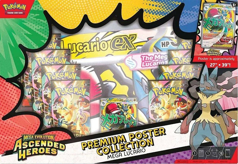 Pokemon TCG: Mega Evolution - Ascended Heroes Premium Poster Collection Lucario